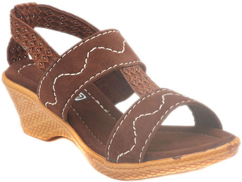 Dolphin Miles Awesome Blossom Women Brown Wedges