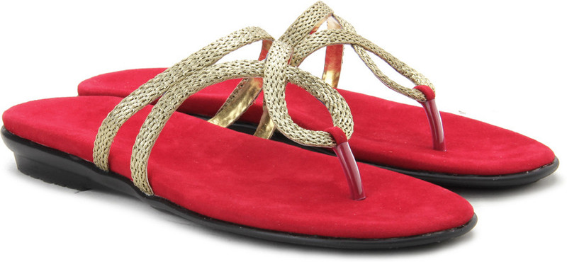 Sole Struck Women Women Gold, Red Flats