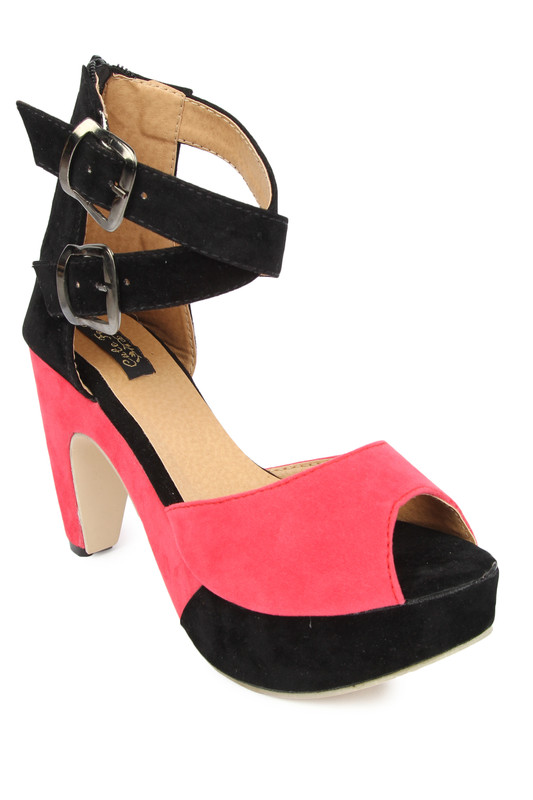 Nayra Creations Women Pink, Black Heels