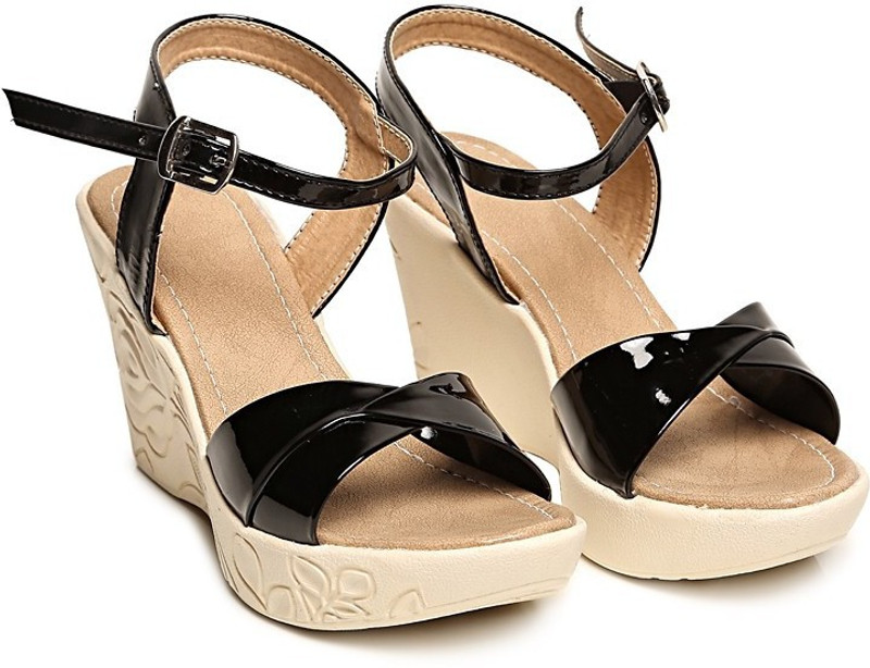 Bare Soles Women Black Wedges