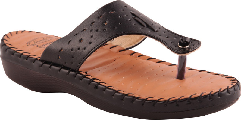 Adorn Trendy Women Beige, Black Flats