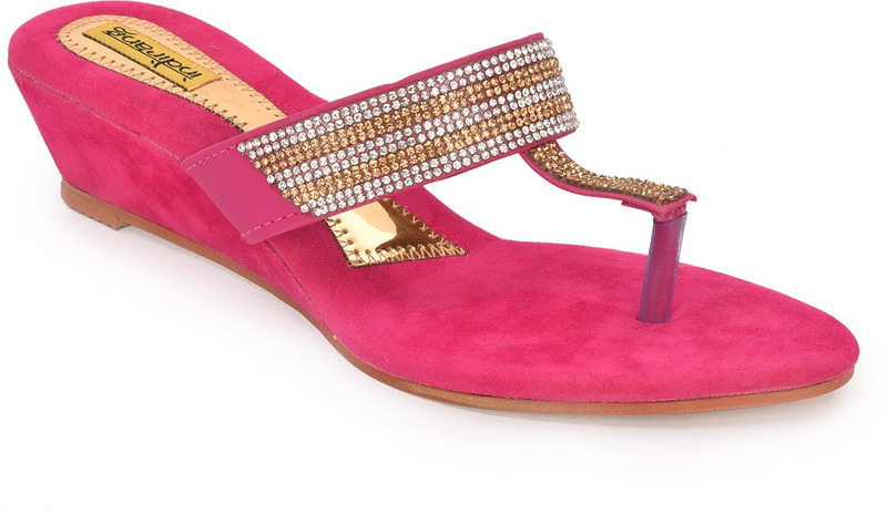 Indirang Women Pink Wedges