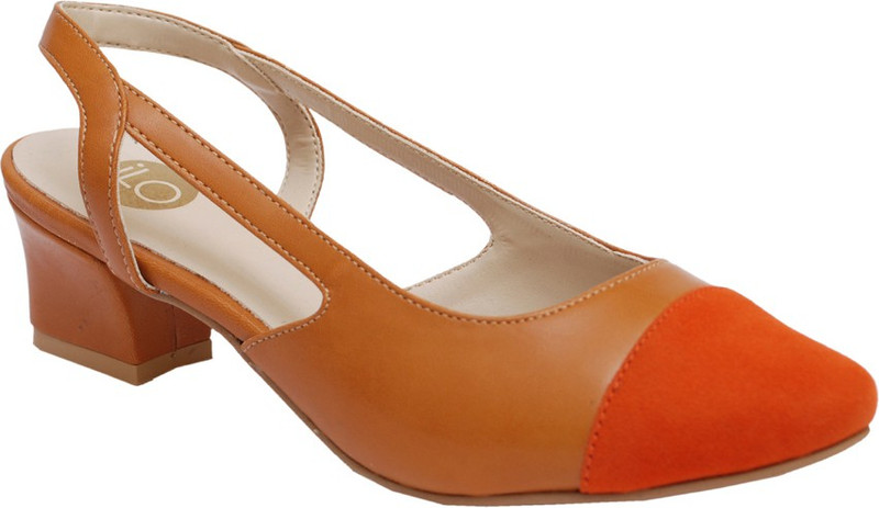 Ilo Women Orange, Tan Heels