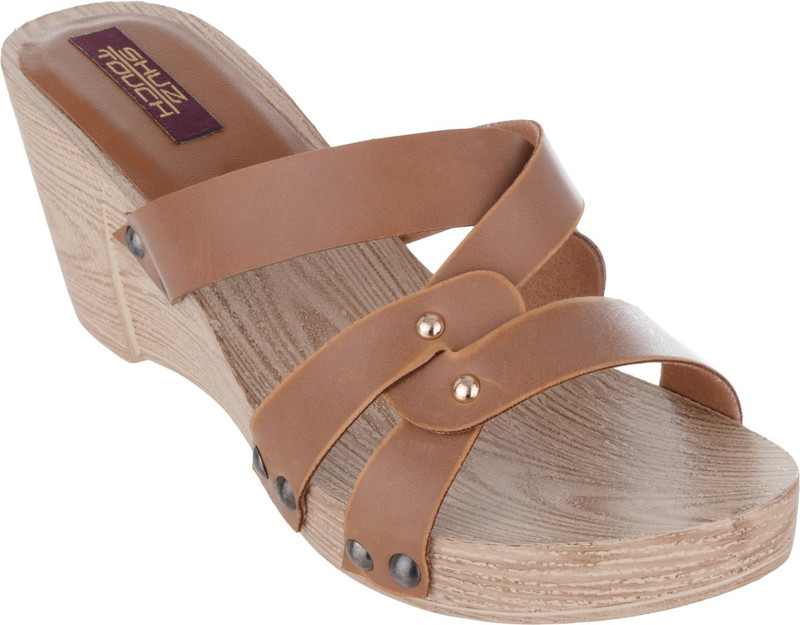 Shuz Touch Women Tan Wedges