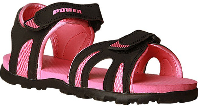 Power Women Women Black, Pink Sports Sandals