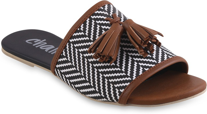 Chalk Studio Women Black, White, Brown Flats