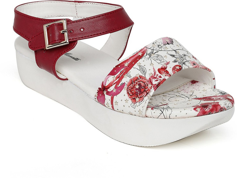 Bruno Manetti Women White, Red Flats
