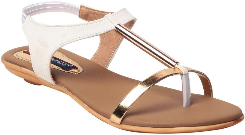 MSC Women White, Gold Flats