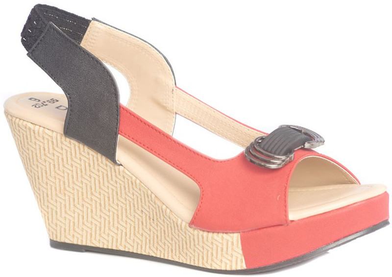 Dolphin Miles Designer Women Red Wedges