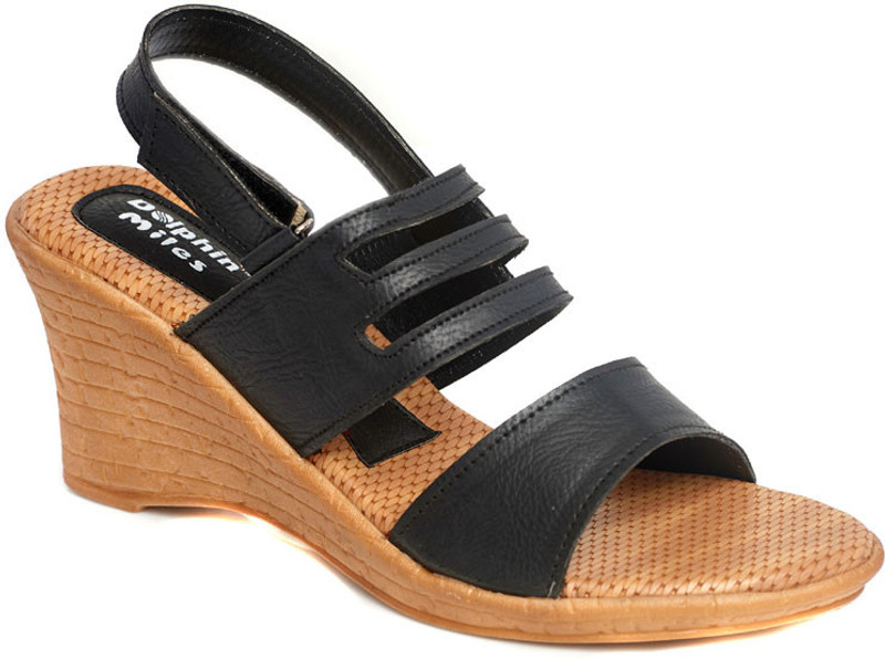 Dolphin Miles Stylish Women Black Wedges