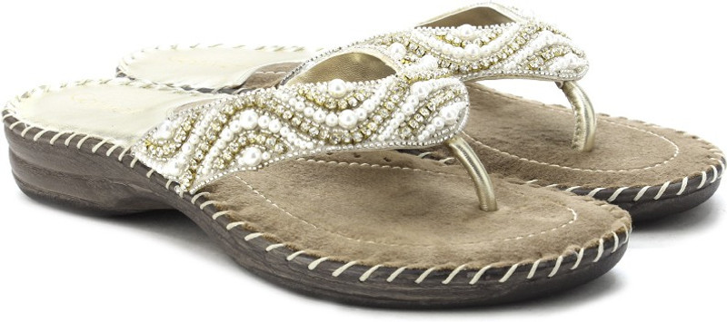 Catwalk Casual Women Gold, White Flats