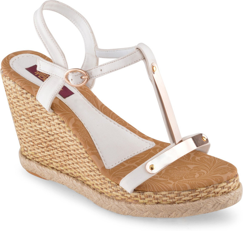 Shuz Touch Women White Wedges