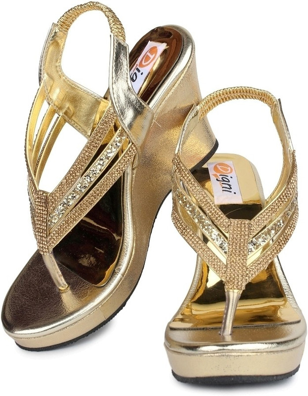 Digni Women Gold Wedges Digni Women Gold Wedges