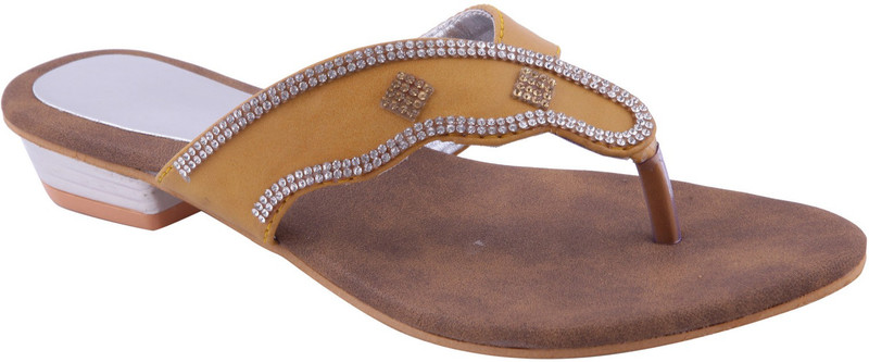 Adorn Elegant Women Yellow, Brown Flats