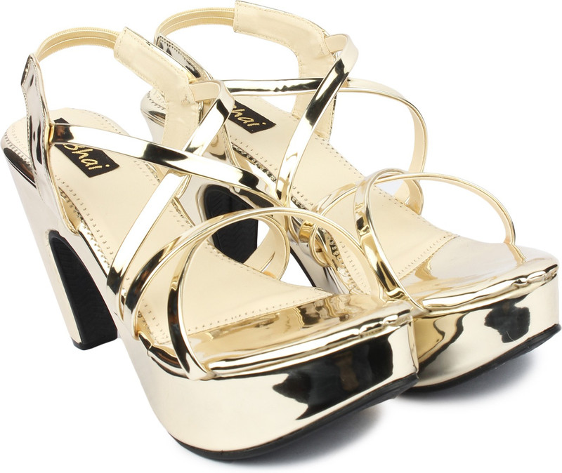 Do Bhai Women Gold Heels Do Bhai Women Gold Heels