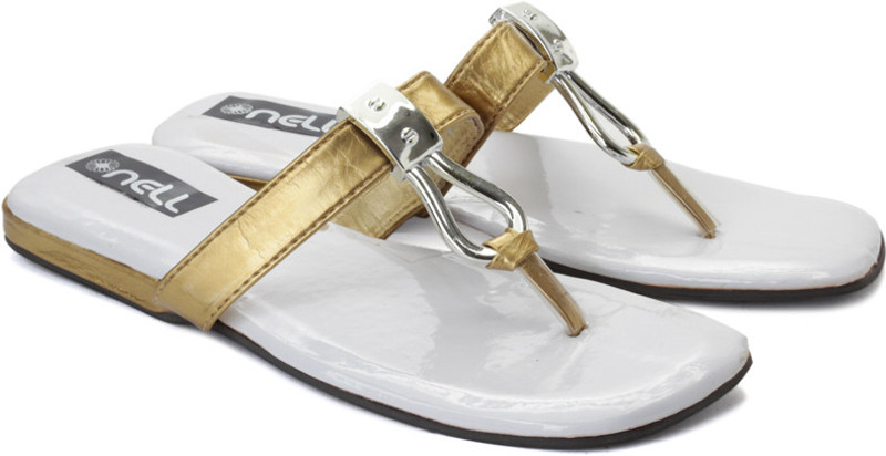 Nell Women Women Gold, White Flats Nell Women Women Gold, White Flats