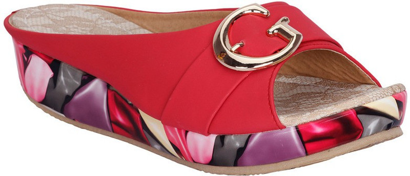 VAGON Women Red Wedges