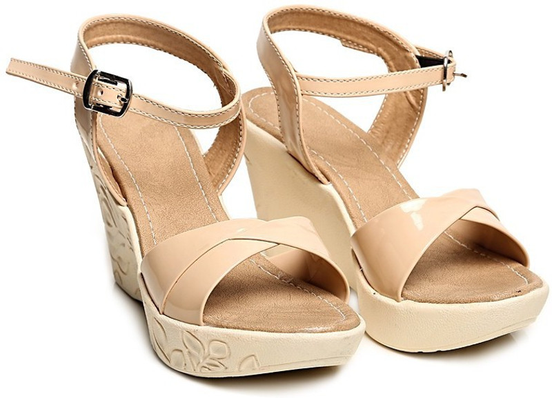 Bare Soles Women Beige Wedges