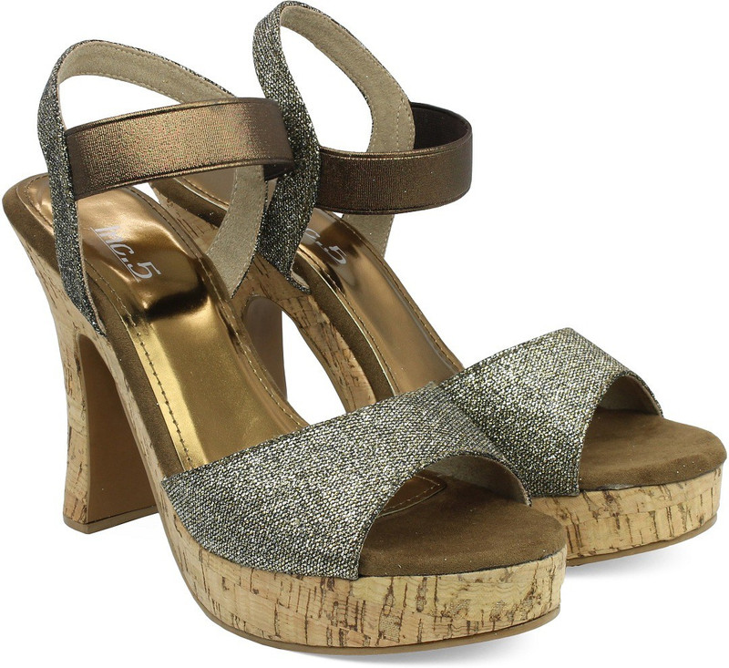 Inc.5 Women Gold, Silver Heels