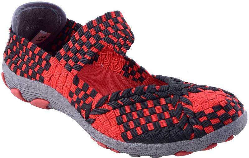 Adorn Women Red, Black Flats