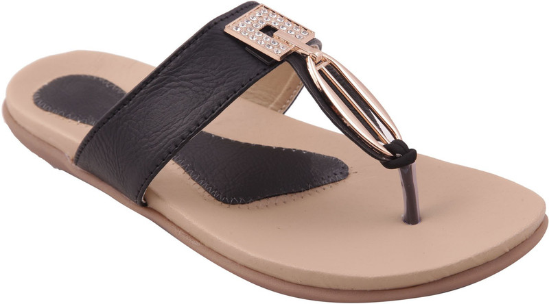 Adorn Women Black, Beige Flats