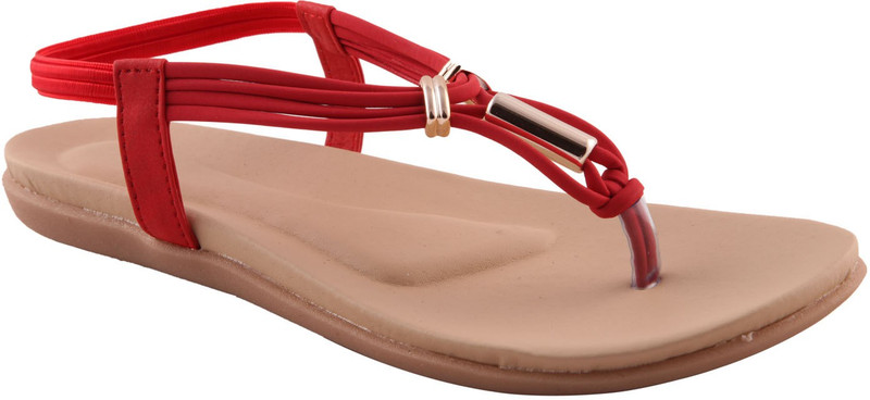 Adorn Trendy Women Red, Brown Flats