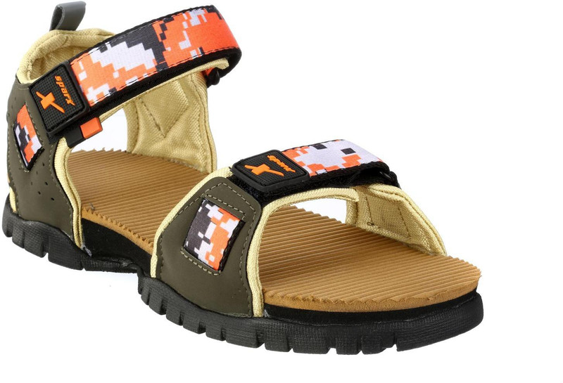 Sparx Men Olive, Orange Sandals