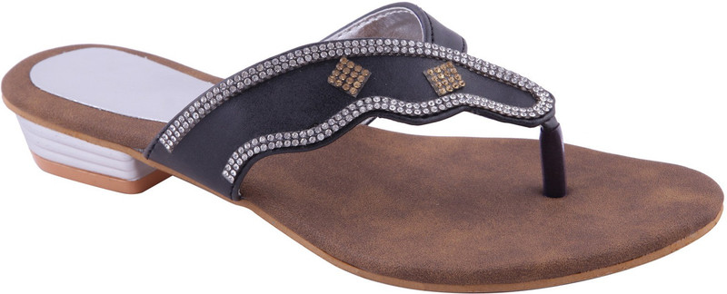 Adorn Elegant Women Black, Brown Flats