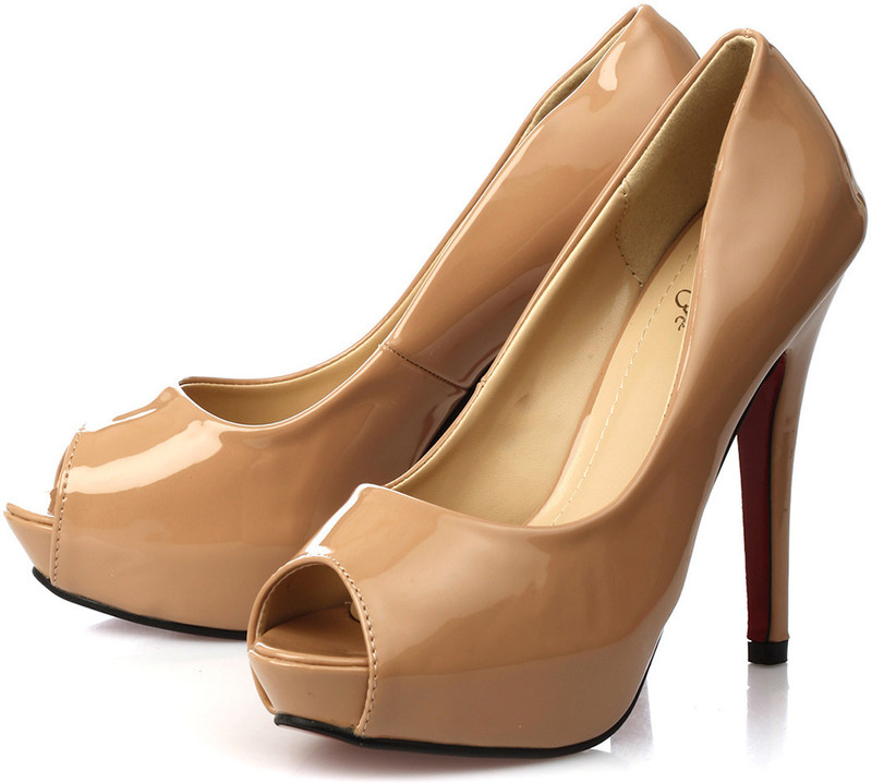 Vero Couture Patent Open-Toed Women Pink Heels