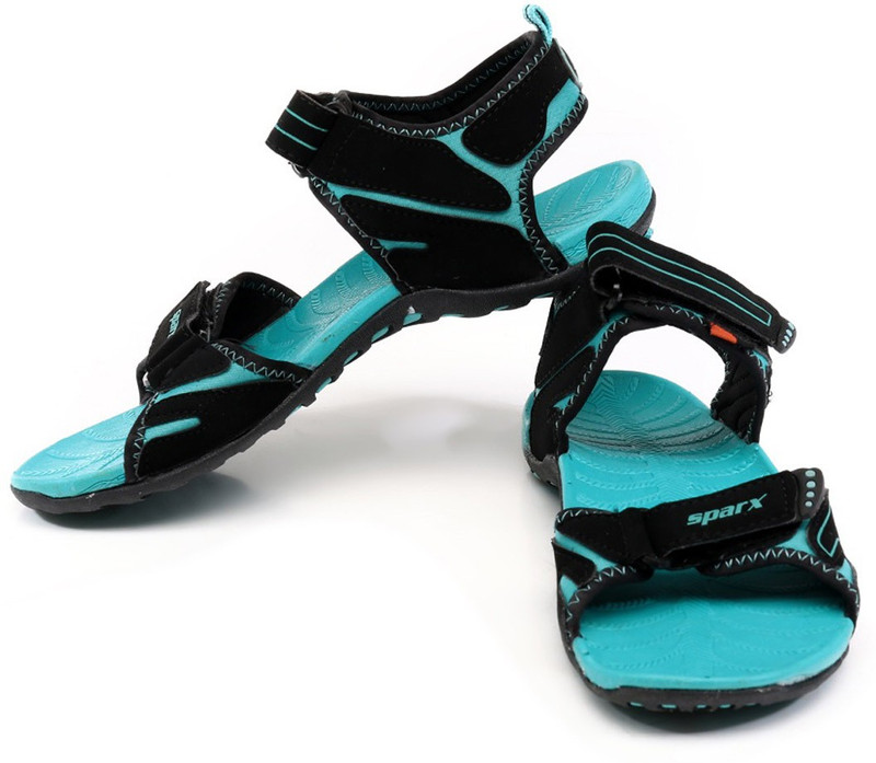 Sparx Women Black, Green Sandals