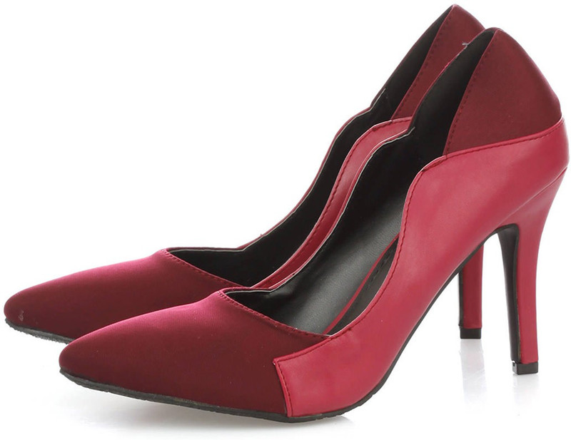 Vero Couture Panelled Punch Women Red Heels