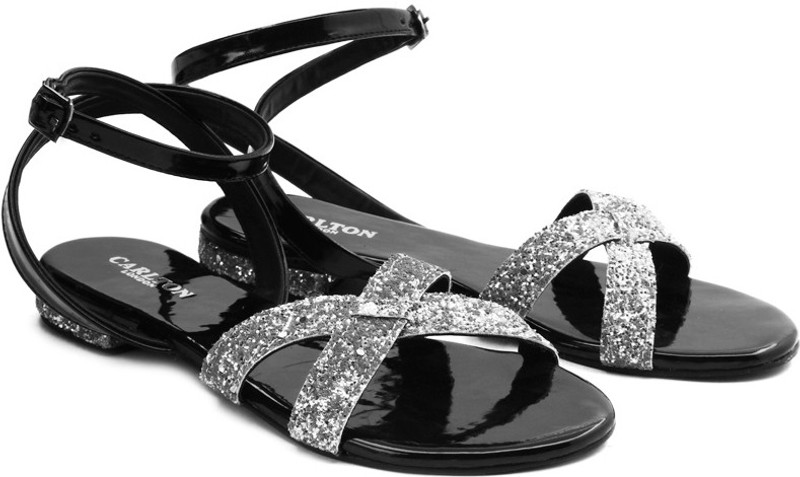 Carlton London Women Black, Silver Flats