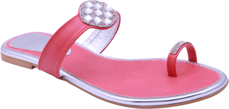 Adorn Women Red, Silver Flats