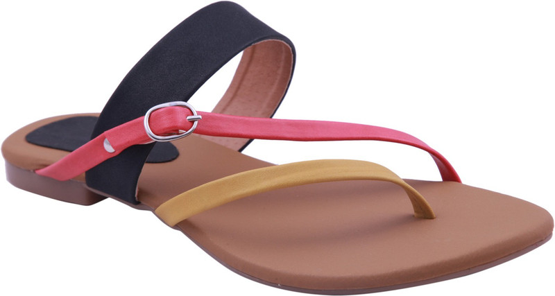 Adorn Women Black, Pink, Beige Flats