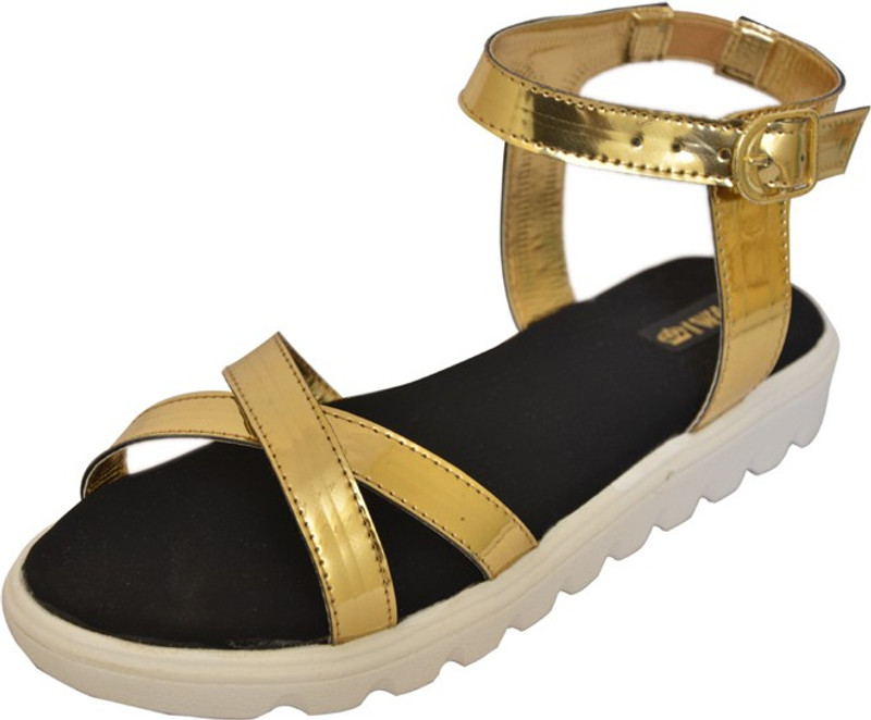 1 Walk Women Gold Flats