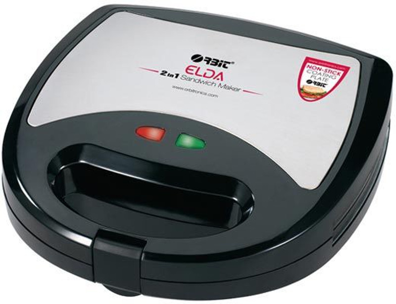 Orbit Elda 2 in 1 Sanwich Maker Grill, Toast(Black)