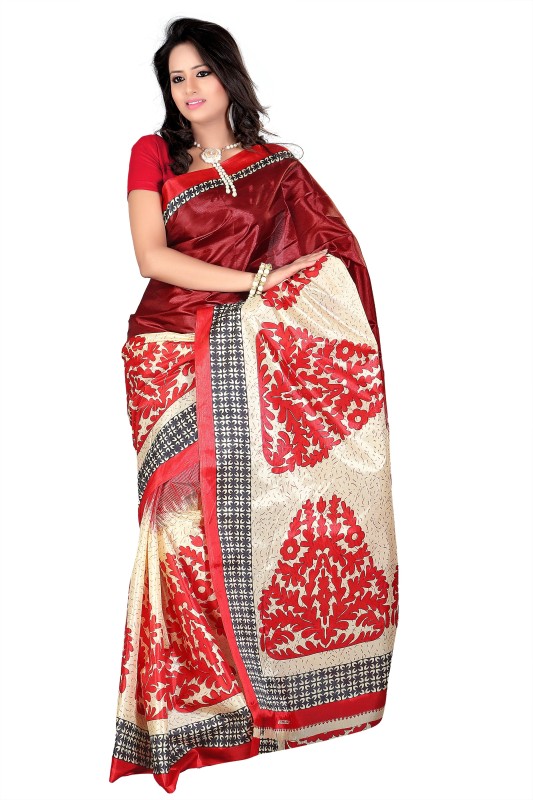 Kajal Sarees Printed Fashion Art Silk Saree(Red) RS.335 (68.00% Off) - Flipkart