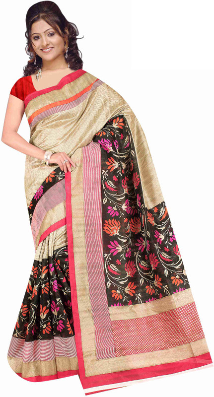 Winza Designer Self Design, Printed, Paisley, Graphic Print, Solid Bhagalpuri Silk Blend, Cotton Blend, Art Silk, Poly Silk Saree(Multicolor)