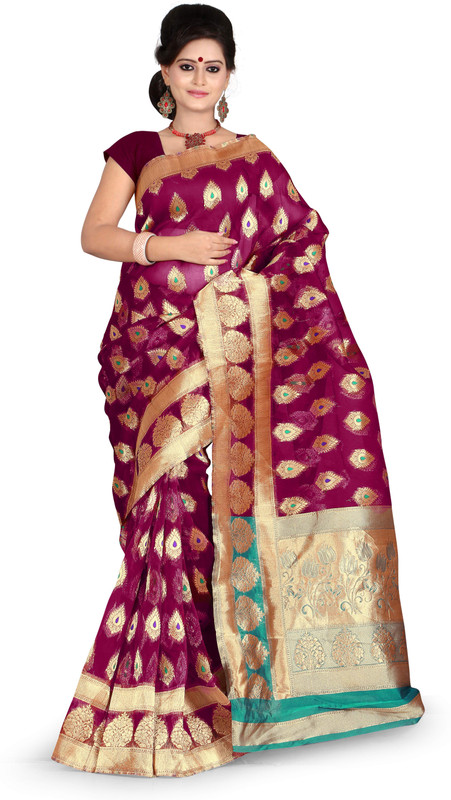 Its Banii Woven Banarasi Handloom Banarasi Silk Saree(Red) RS.3999 (71.00% Off) - Flipkart