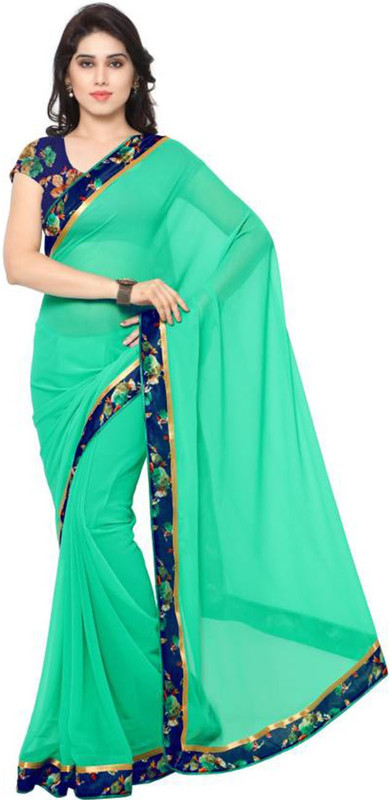 Shree Creation Printed Bollywood Poly Georgette Saree(Light Green)