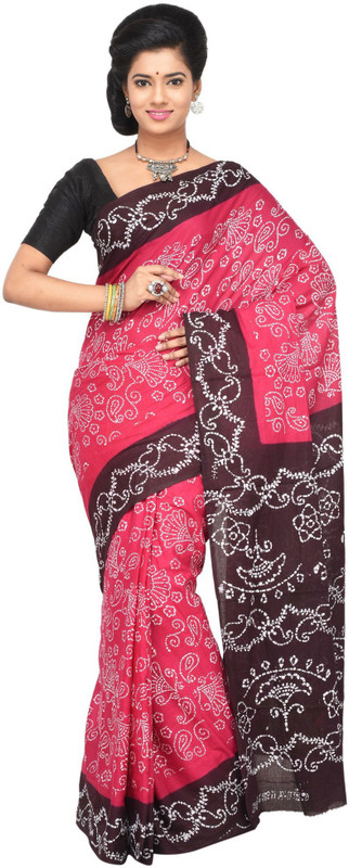 Madurai Classics Printed Madurai Cotton Blend Saree(Pink)