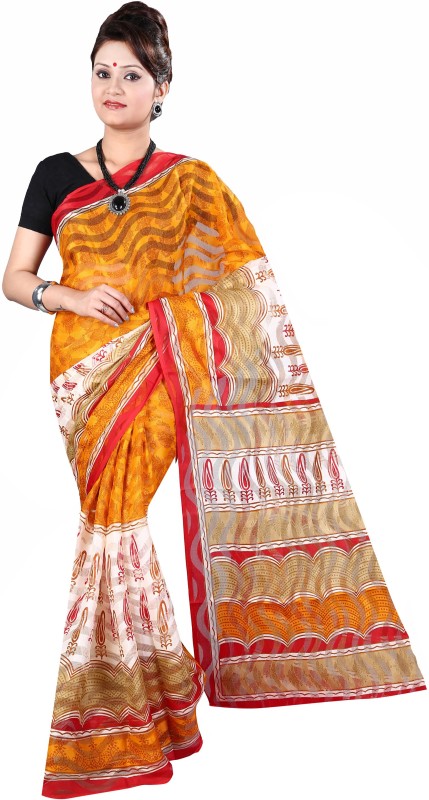 Anushree Saree Printed Fashion Brasso Saree(Multicolor) RS.1899 (75.00% Off) - Flipkart