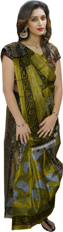 Parisha Printed Daily Wear Poly Silk Saree(Green)