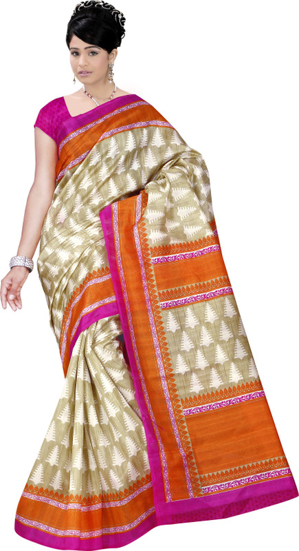 Winza Designer Printed, Self Design, Paisley, Floral Print, Solid Fashion Cotton Silk Saree(Multicolor)
