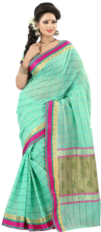Mimosa Woven Banarasi Handloom Cotton Saree(Light Green) RS.999 (79.00% Off) - Flipkart
