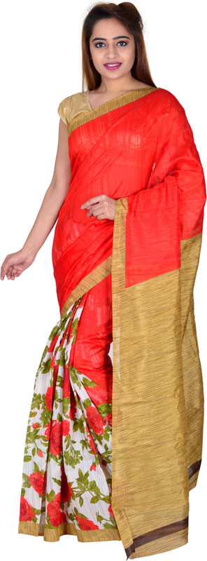 Winza Designer Printed, Self Design, Paisley, Graphic Print, Solid Fashion Cotton Blend Saree(Multicolor)