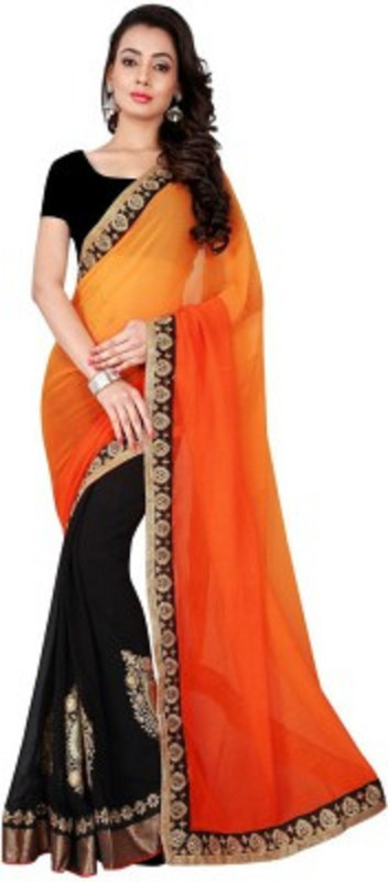 sky global Digital Print Bollywood Pure Georgette Saree(Multicolor)
