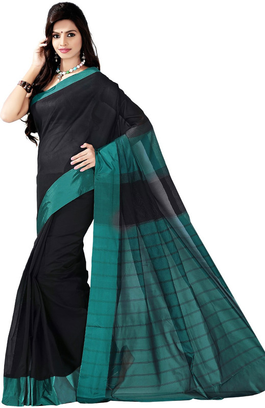 E-Vastram Self Design Banarasi Banarasi Silk Saree(Black, Green) RS.2300 (73.00% Off) - Flipkart