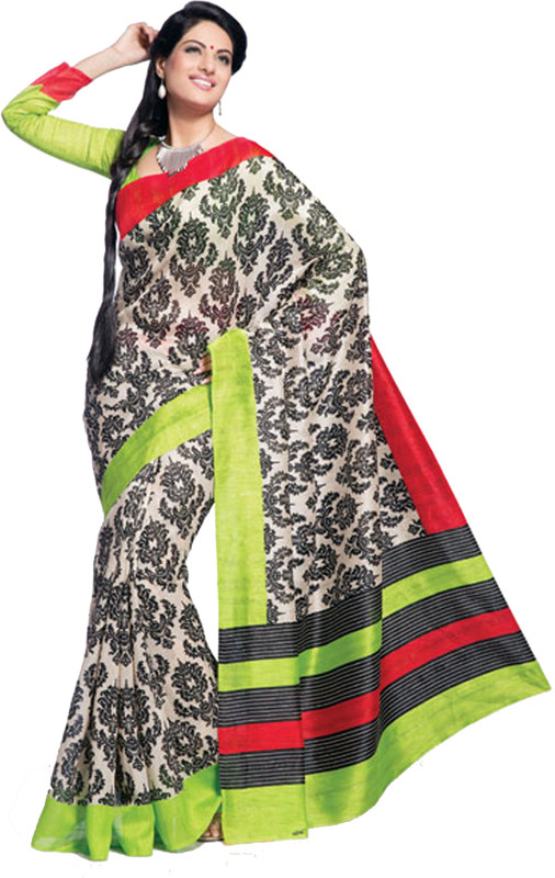 Sunaina Printed Fashion Poly Silk, Cotton Blend Saree(Multicolor) RS.499 (66.00% Off) - Flipkart