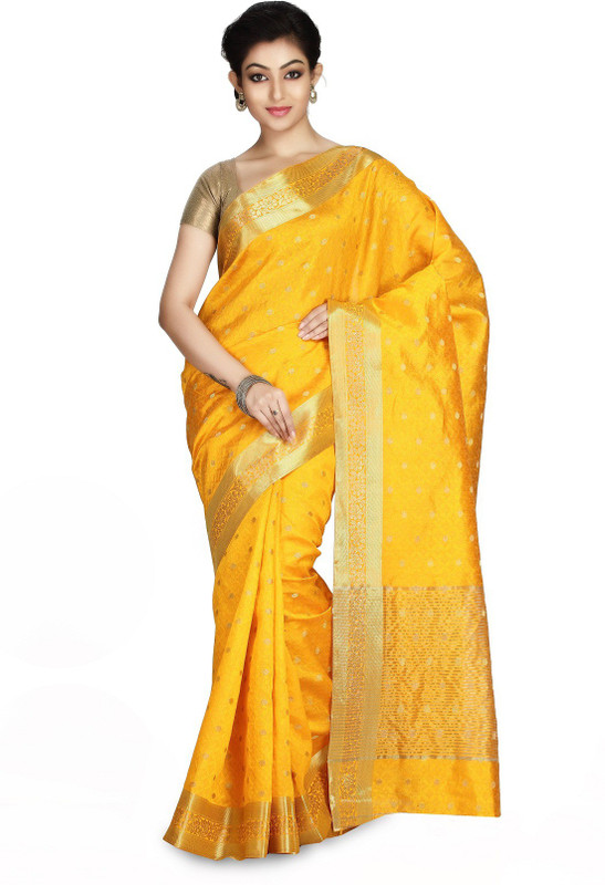 Rachit Embellished Kanjivaram Art Silk Saree(Mustard)